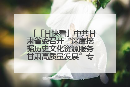 「甘快看」中共甘肃省委召开“深度挖掘历史文化资源服务甘肃高质量发展”专题协商座谈会 胡昌升主持并讲话