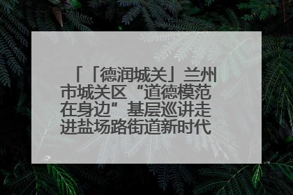 「德润城关」兰州市城关区“道德模范在身边”基层巡讲走进盐场路街道新时代文明实践所
