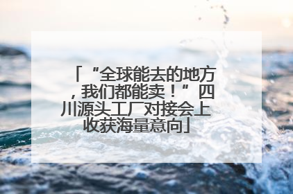 “全球能去的地方，我们都能卖！”四川源头工厂对接会上收获海量意向