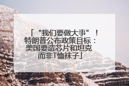 “我们要做大事”！特朗普公布政策目标：美国要造芯片和坦克 而非T恤袜子