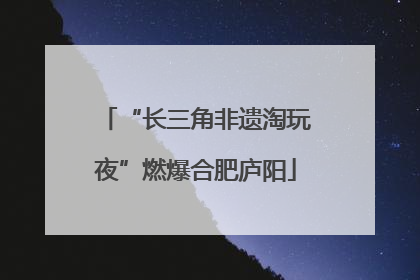 “长三角非遗淘玩夜”燃爆合肥庐阳