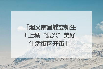 烟火南星蝶变新生！上城“复兴”美好生活街区开街
