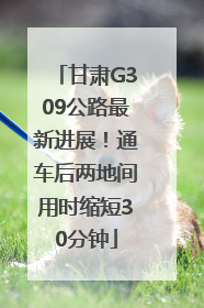 甘肃G309公路最新进展！通车后两地间用时缩短30分钟