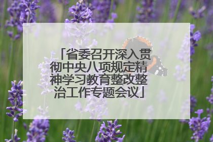 省委召开深入贯彻中央八项规定精神学习教育整改整治工作专题会议