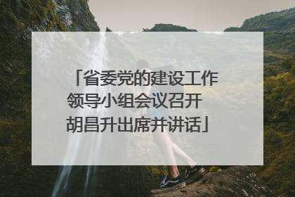 省委党的建设工作领导小组会议召开 胡昌升出席并讲话