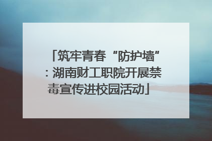 筑牢青春“防护墙”：湖南财工职院开展禁毒宣传进校园活动