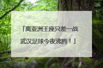 离亚洲王座只差一战 武汉足球今夜沸腾！