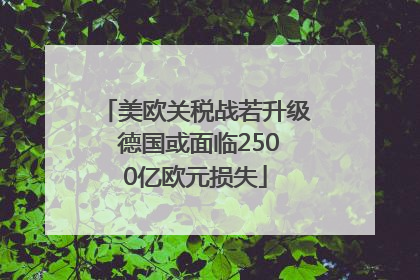 美欧关税战若升级 德国或面临2500亿欧元损失