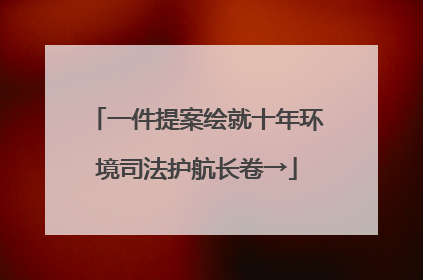 一件提案绘就十年环境司法护航长卷→
