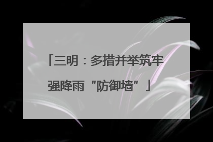 三明：多措并举筑牢强降雨“防御墙”