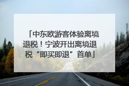 中东欧游客体验离境退税！宁波开出离境退税“即买即退”首单