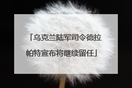 乌克兰陆军司令德拉帕特宣布将继续留任