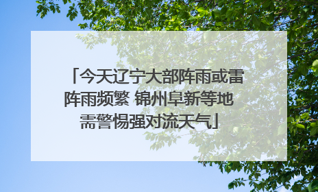 今天辽宁大部阵雨或雷阵雨频繁 锦州阜新等地需警惕强对流天气