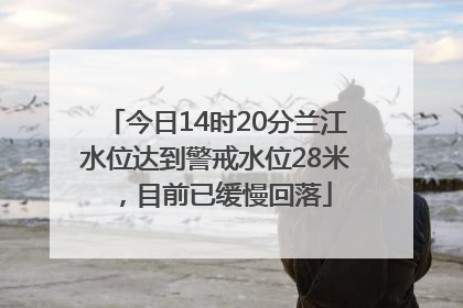 今日14时20分兰江水位达到警戒水位28米，目前已缓慢回落