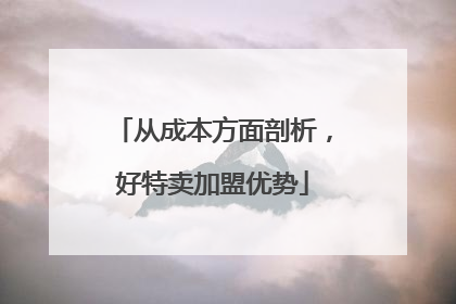 从成本方面剖析，好特卖加盟优势