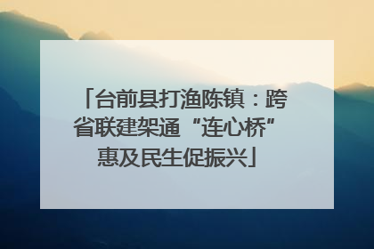 台前县打渔陈镇：跨省联建架通“连心桥” 惠及民生促振兴