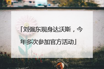 刘强东现身达沃斯，今年多次参加官方活动
