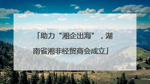 助力“湘企出海”，湖南省湘非经贸商会成立