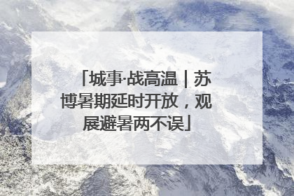 城事·战高温｜苏博暑期延时开放，观展避暑两不误