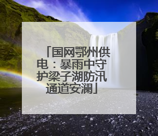 国网鄂州供电：暴雨中守护梁子湖防汛通道安澜