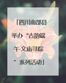 四川南部县举办“古韵端午·文庙寻踪”系列活动