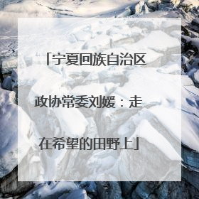 宁夏回族自治区政协常委刘媛：走在希望的田野上