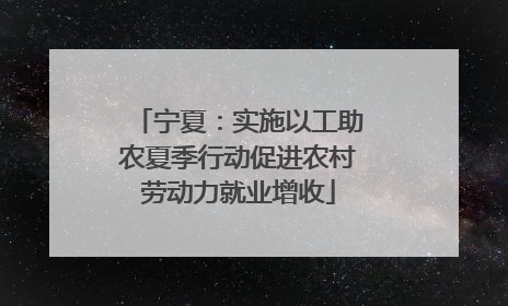 宁夏：实施以工助农夏季行动促进农村劳动力就业增收