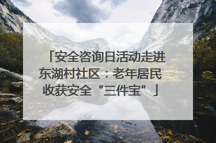 安全咨询日活动走进东湖村社区：老年居民收获安全“三件宝”