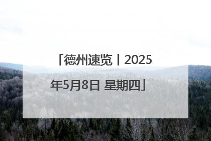 德州速览丨2025年5月8日 星期四