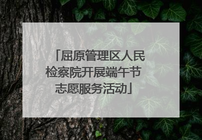 屈原管理区人民检察院开展端午节志愿服务活动
