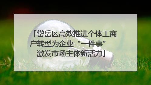 岱岳区高效推进个体工商户转型为企业“一件事” 激发市场主体新活力