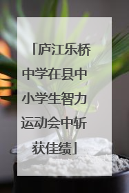 庐江乐桥中学在县中小学生智力运动会中斩获佳绩