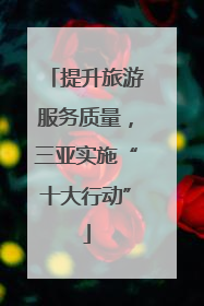 提升旅游服务质量，三亚实施“十大行动”