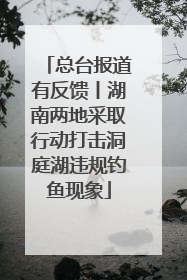 总台报道有反馈丨湖南两地采取行动打击洞庭湖违规钓鱼现象