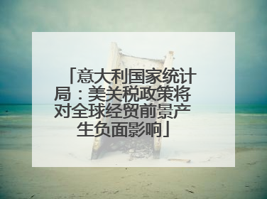 意大利国家统计局：美关税政策将对全球经贸前景产生负面影响