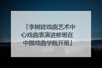 李树建戏曲艺术中心戏曲表演进修班在中国戏曲学院开班