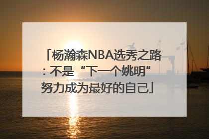 杨瀚森NBA选秀之路：不是“下一个姚明” 努力成为最好的自己