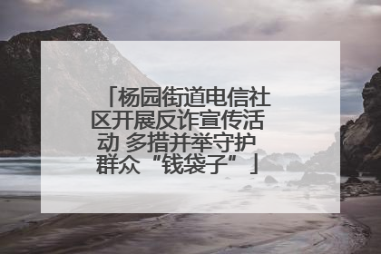 杨园街道电信社区开展反诈宣传活动 多措并举守护群众“钱袋子”