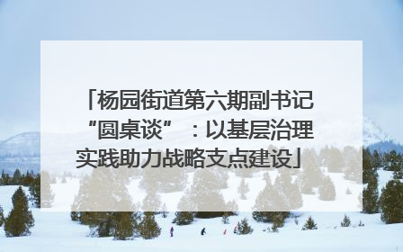 杨园街道第六期副书记“圆桌谈”：以基层治理实践助力战略支点建设