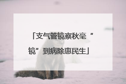 支气管镜察秋毫“镜”到病除惠民生