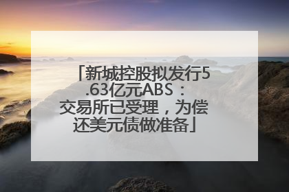 新城控股拟发行5.63亿元ABS：交易所已受理，为偿还美元债做准备