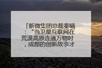 新微集团总裁秦曦：“当卫星互联网在荒漠高原连通万物时，成都的创新故事才真正开始”