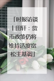 时报访谈丨田轩：货币政策仍将维持适度宽松主基调