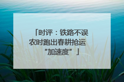 时评：铁路不误农时跑出春耕抢运“加速度”