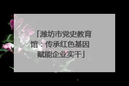 潍坊市党史教育馆：传承红色基因 赋能企业实干