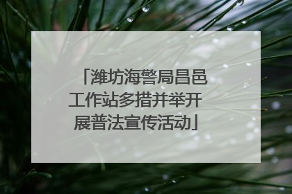 潍坊海警局昌邑工作站多措并举开展普法宣传活动