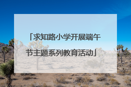 求知路小学开展端午节主题系列教育活动
