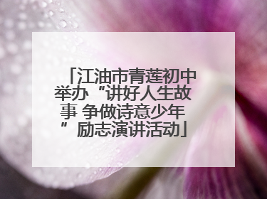 江油市青莲初中举办“讲好人生故事 争做诗意少年”励志演讲活动
