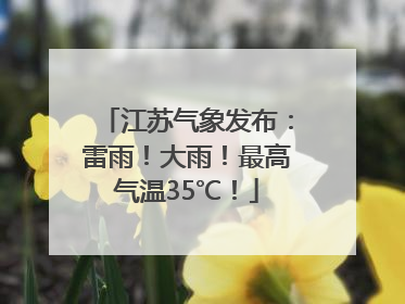 江苏气象发布：雷雨！大雨！最高气温35℃！