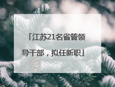 江苏21名省管领导干部，拟任新职